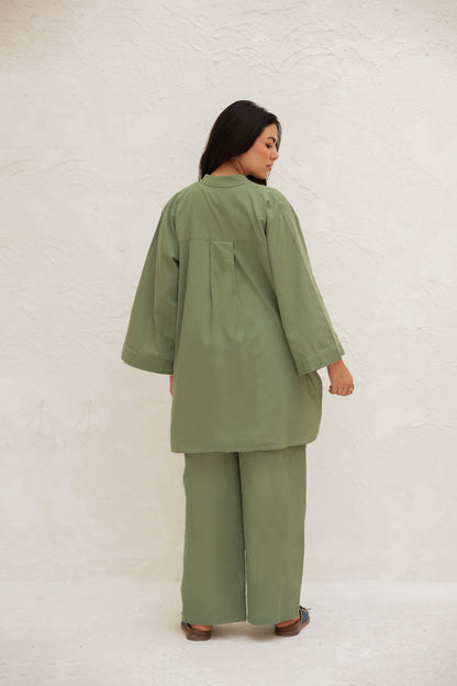 Olive Cotton Linen Set