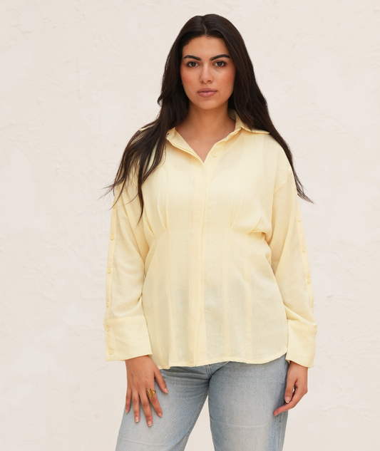 Pleated Linen Blouse