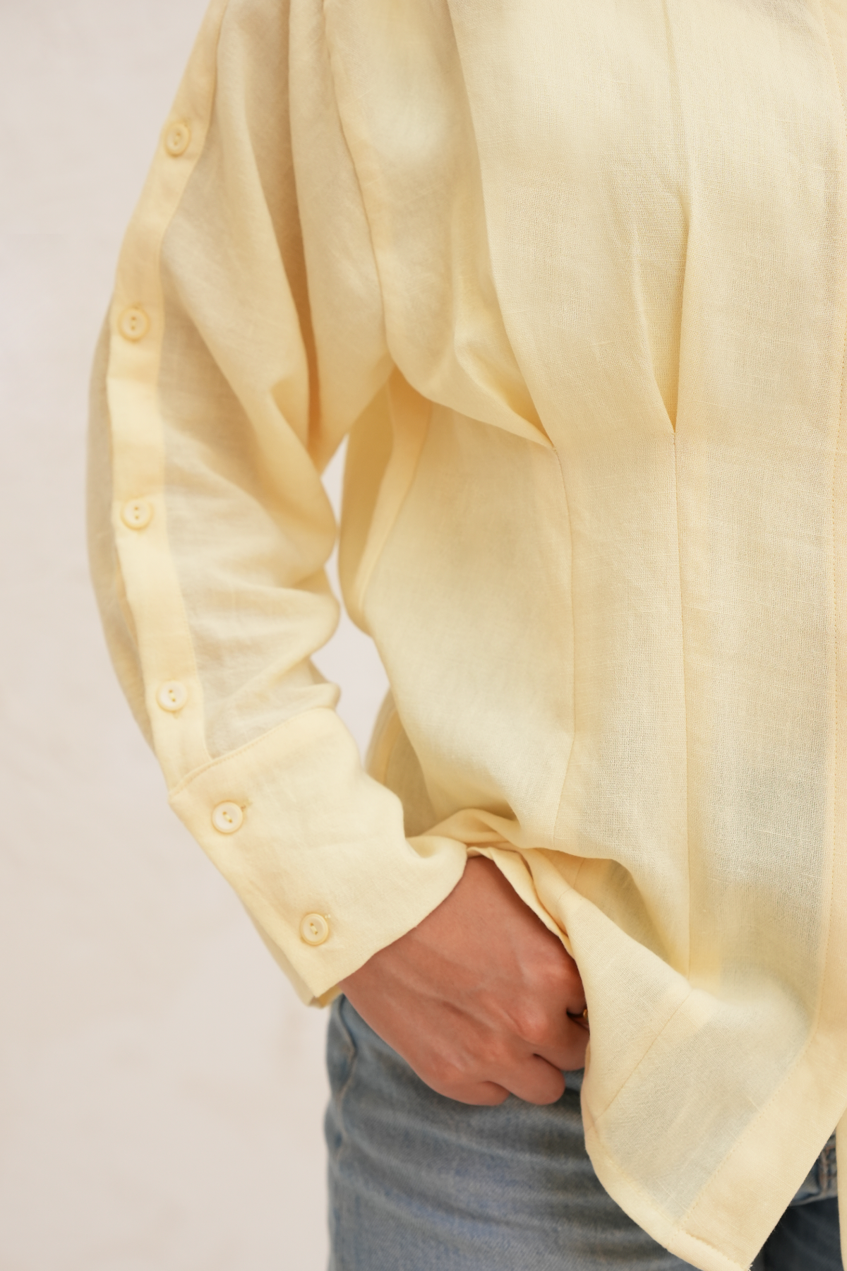Pleated Linen Blouse